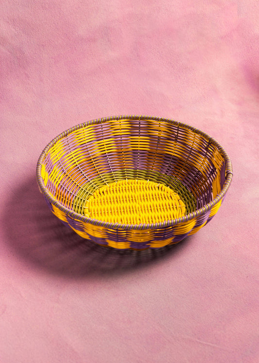 Woven Bowl | Yellow/Lilac