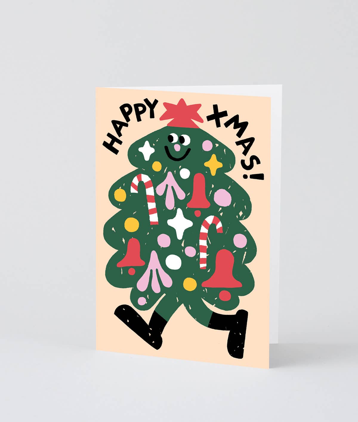 'Happy Xmas Tree' Embossed Holiday Greeting Card