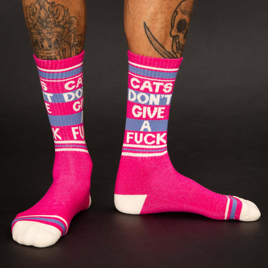 Cats Don't Give A Fuck | Gym Crew Socks