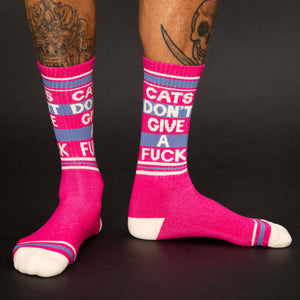 Cats Don't Give A Fuck | Gym Crew Socks