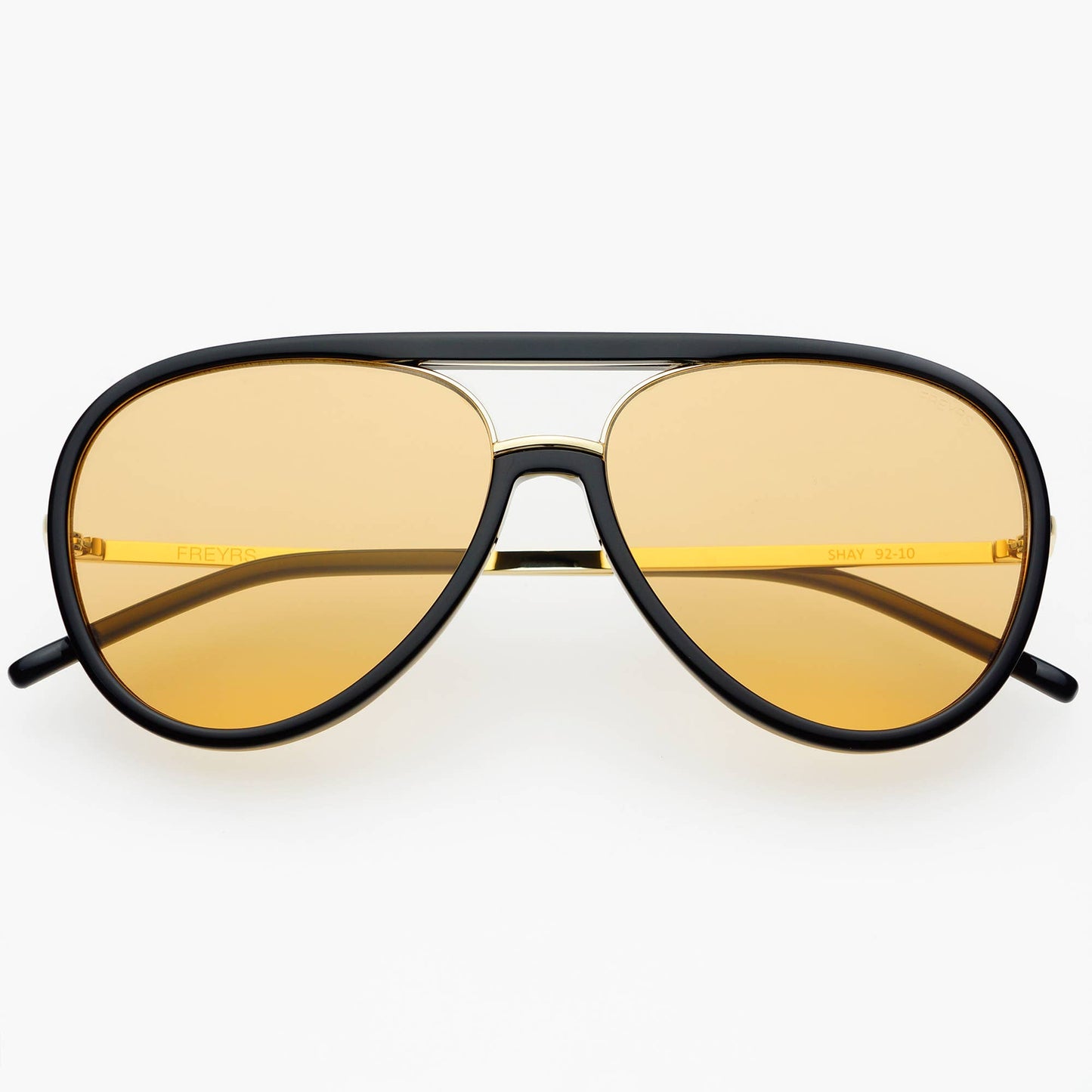 Shay Aviator Sunglasses | Black Soft Amber