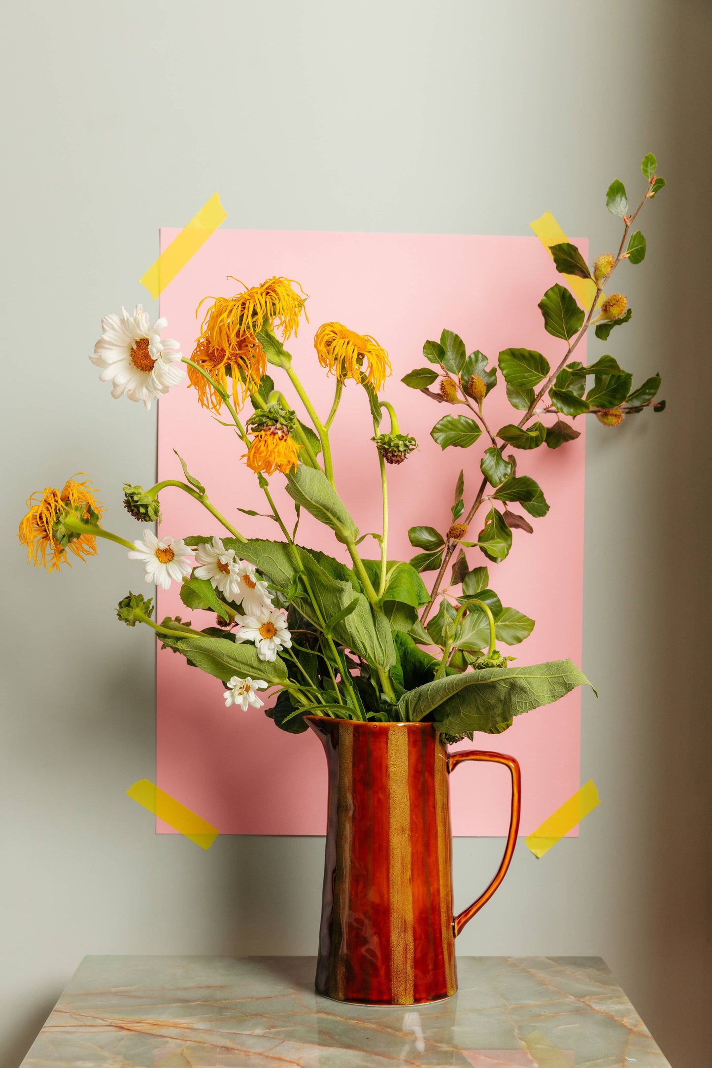 Ceramic Jug | Ochre & Brown