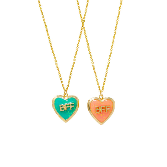 BFF Heart Locket Necklace Set