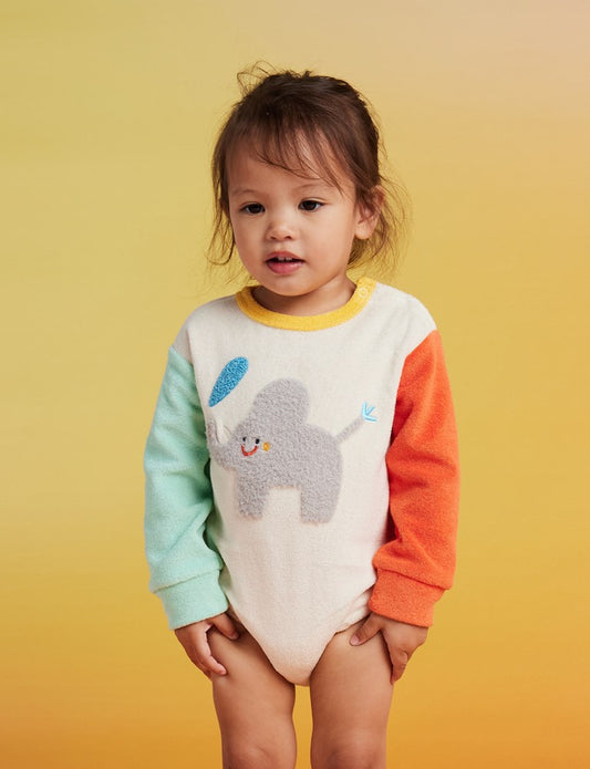 Zoo Crew Cream | Terry Long Sleeve Bodysuit