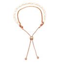 Pearl & Chain Slider Bracelet | Rose Gold - Cream