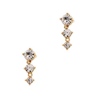 Graduated Crystal Stud | Gold & Clear