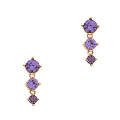 Graduated Crystal Stud | Gold & Violet