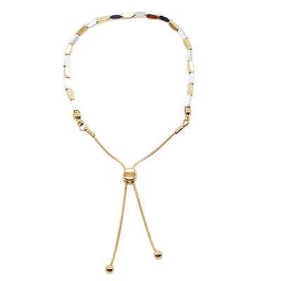Rectangular Bead Bracelet | Gold-Silver