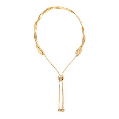 Twist Herringbone Chain Slider Bracelet | Gold