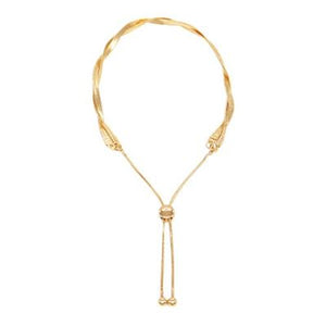 Twist Herringbone Chain Slider Bracelet | Gold