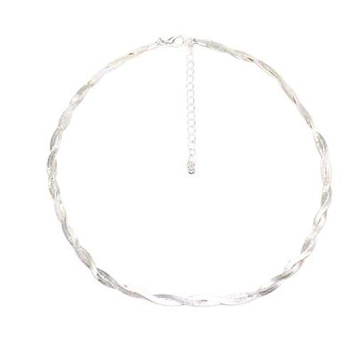 Twist Herringbone Chain Necklace | Silver