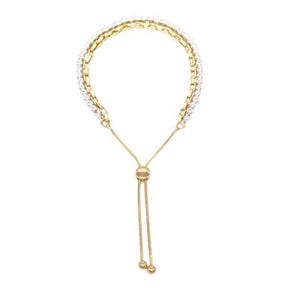 Semi Precious Beads & Disc Sliver Bracelet | Gold & Silver