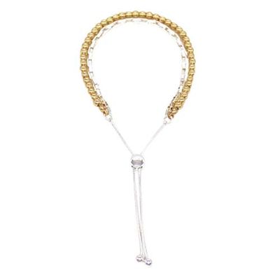 Ball & Rectangle Slider Bracelet | Silver & Gold