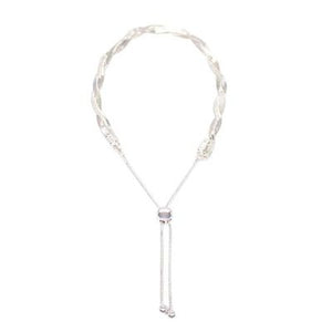 Twist Herringbone Chain Slider Bracelet | Silver