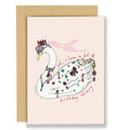 A bit of birthday whimsy, swan birthday greeting card