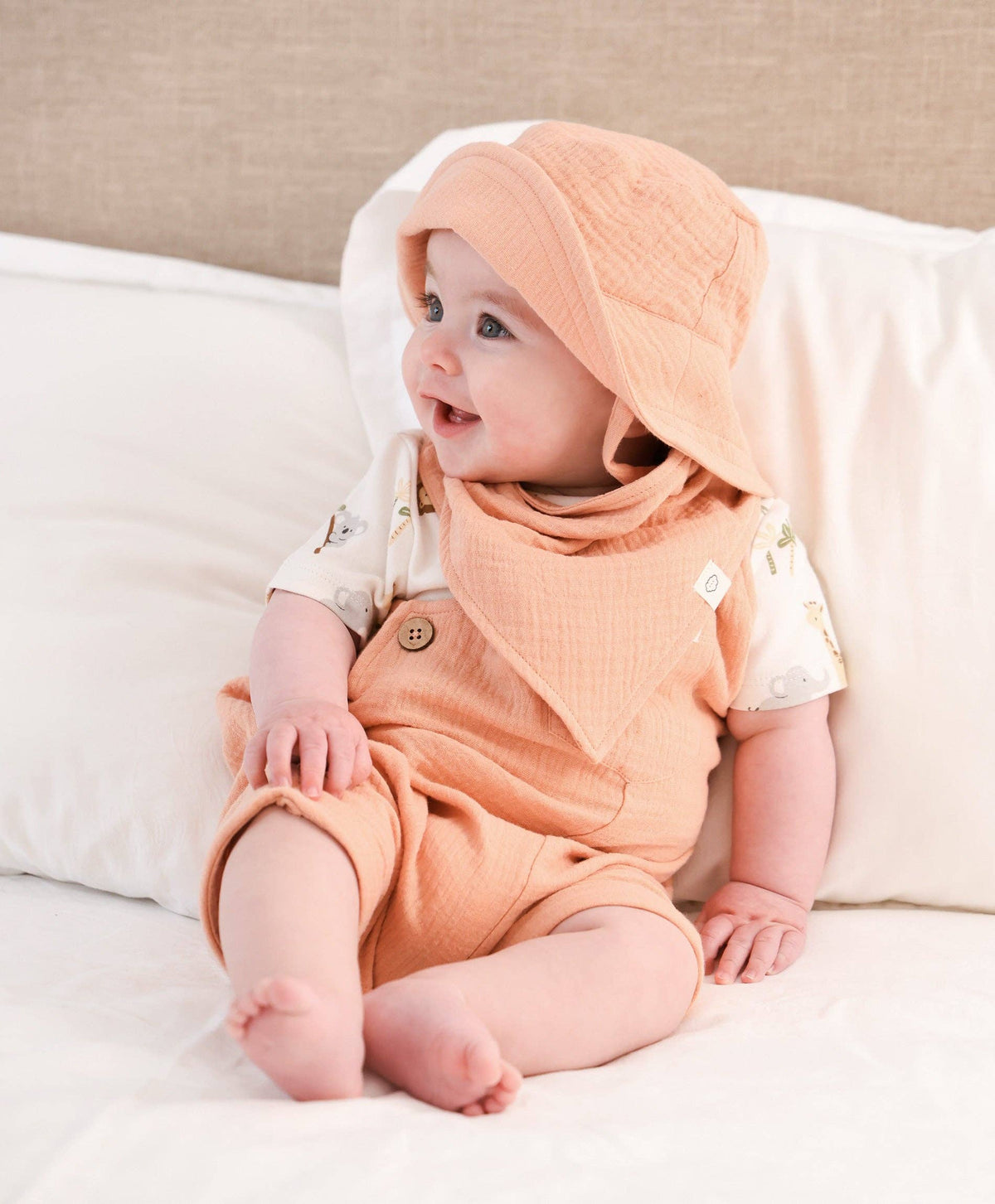 Cotton Muslin Bucket Hat | Clay