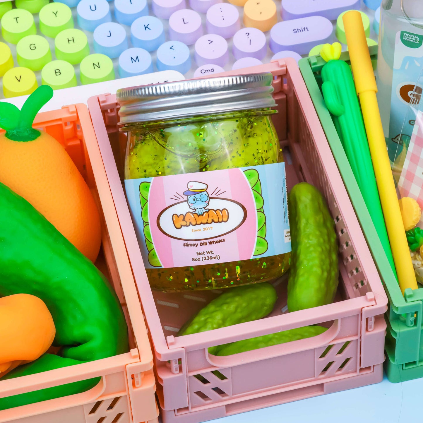 Shimmery Pickle | Clear Slime