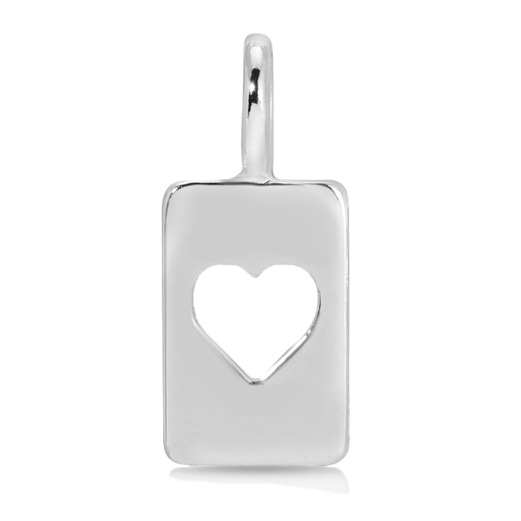 Cut Out Heart Charm | Silver - Charm Garden