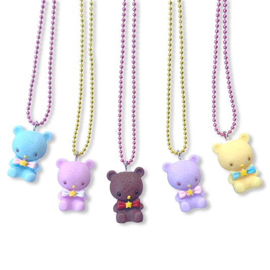 Bowtie Bear Necklace | Pastel