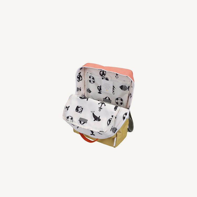 Backpack | Large | Coral Pink + Reed Green