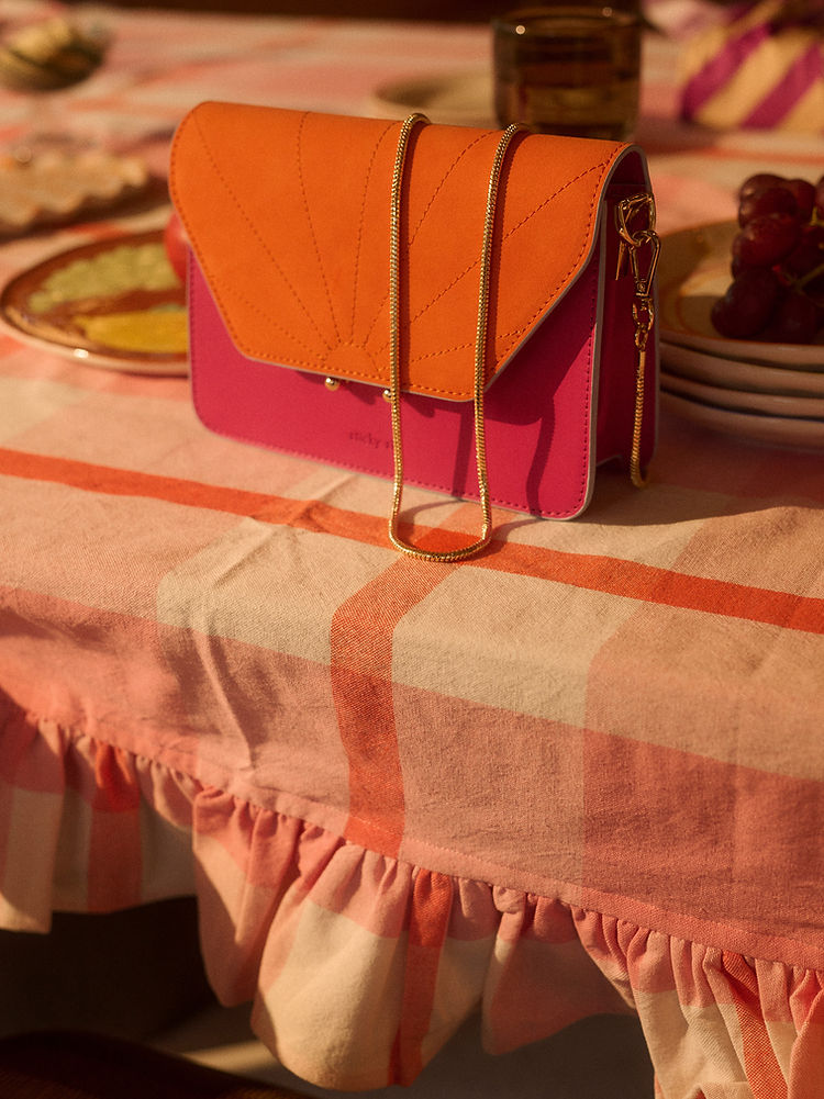 shoulder bag | positano purple + aranica orange