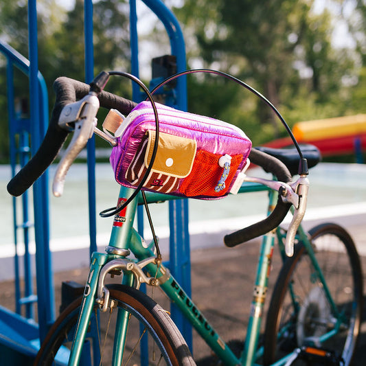 fanny pack | bike bag | metallic pink