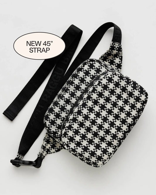 Fanny Pack | Black & White Pixel Gingham