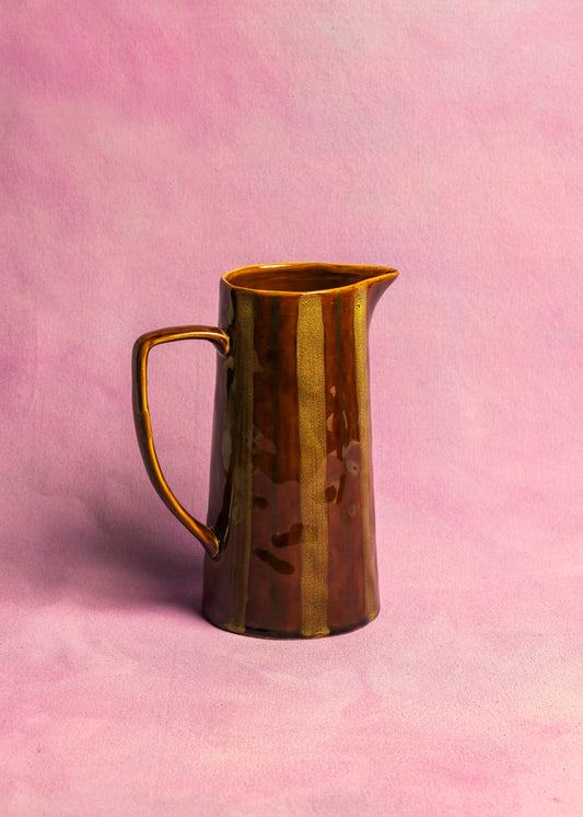 Ceramic Jug | Ochre & Brown
