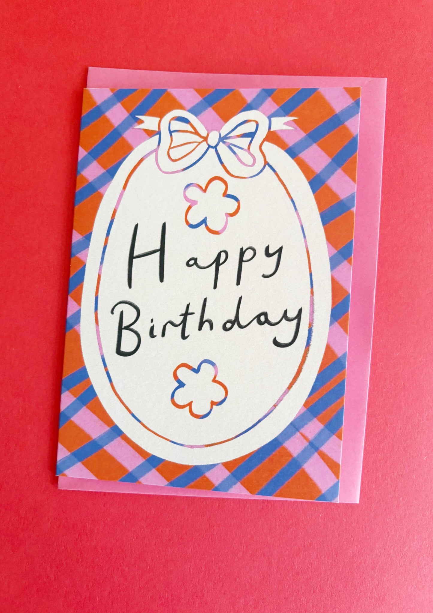 Gingham Bow | Birthday Card/