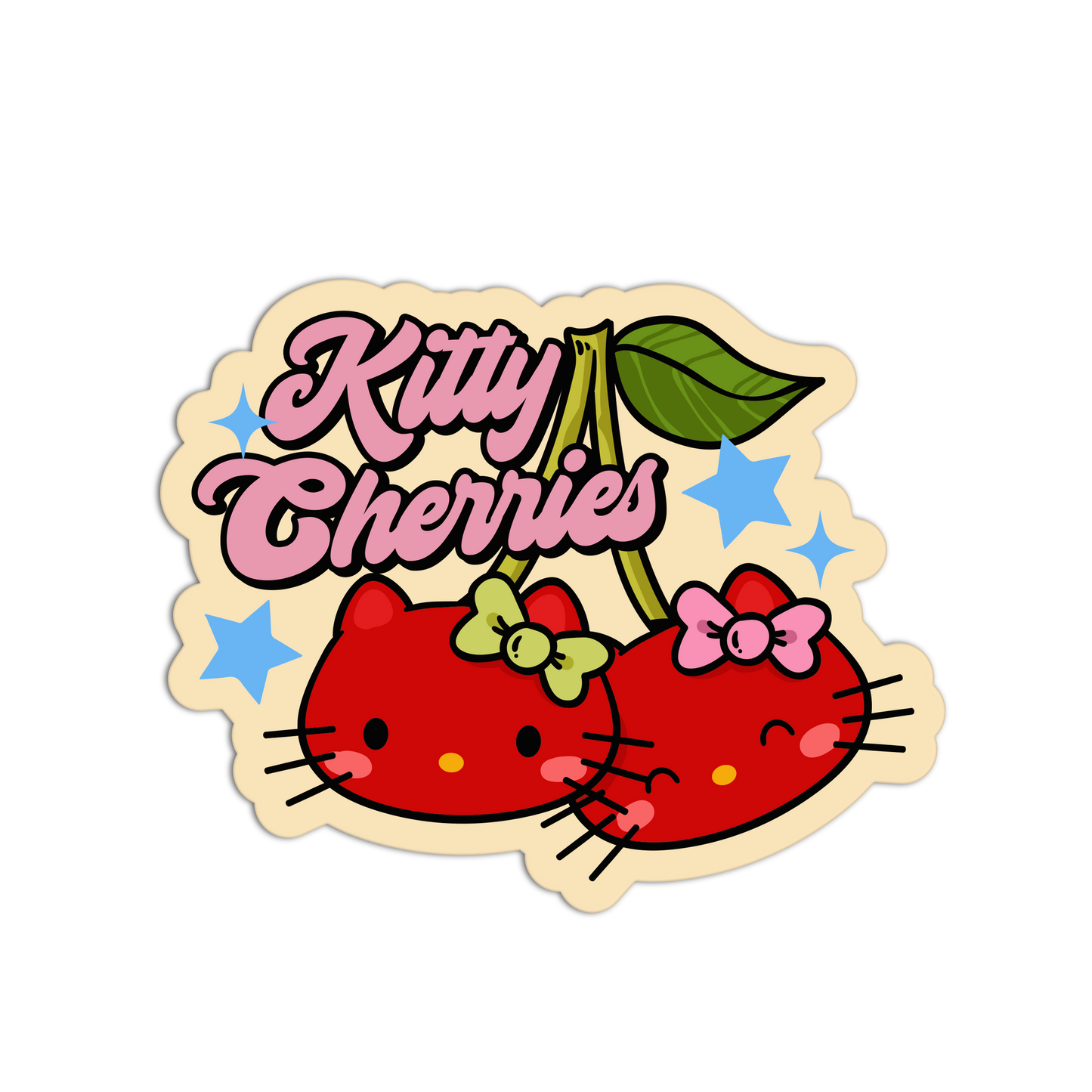 Kitty Cherries Duo Hello Cat Cherry Stickers