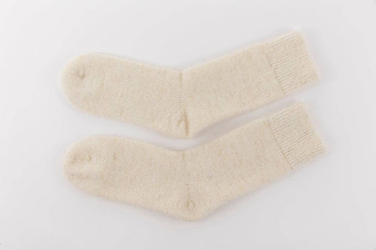 Ultra Soft Alpaca Bed Socks | Undyed Cream