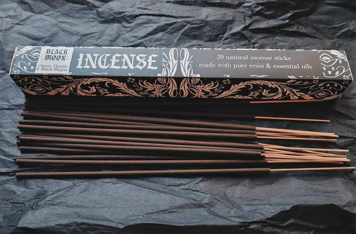 Black Moon Stick Incense | Citrus, Vanilla & Blackpepper