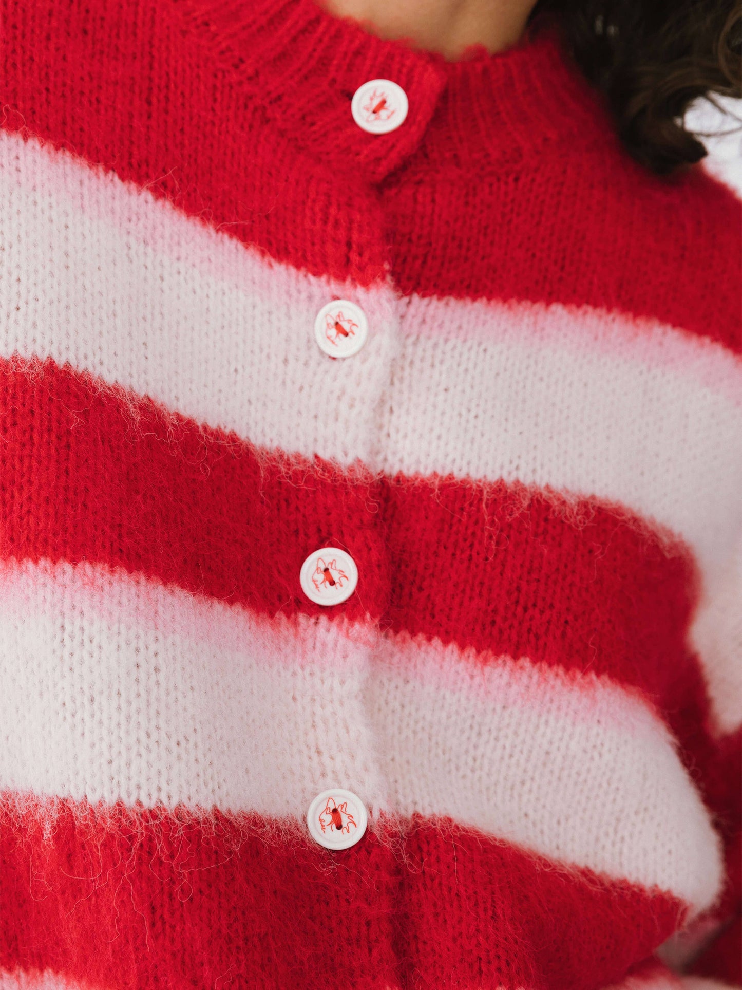 Stripe Wool Knit Cardigan/Scarf Set | Various Colours