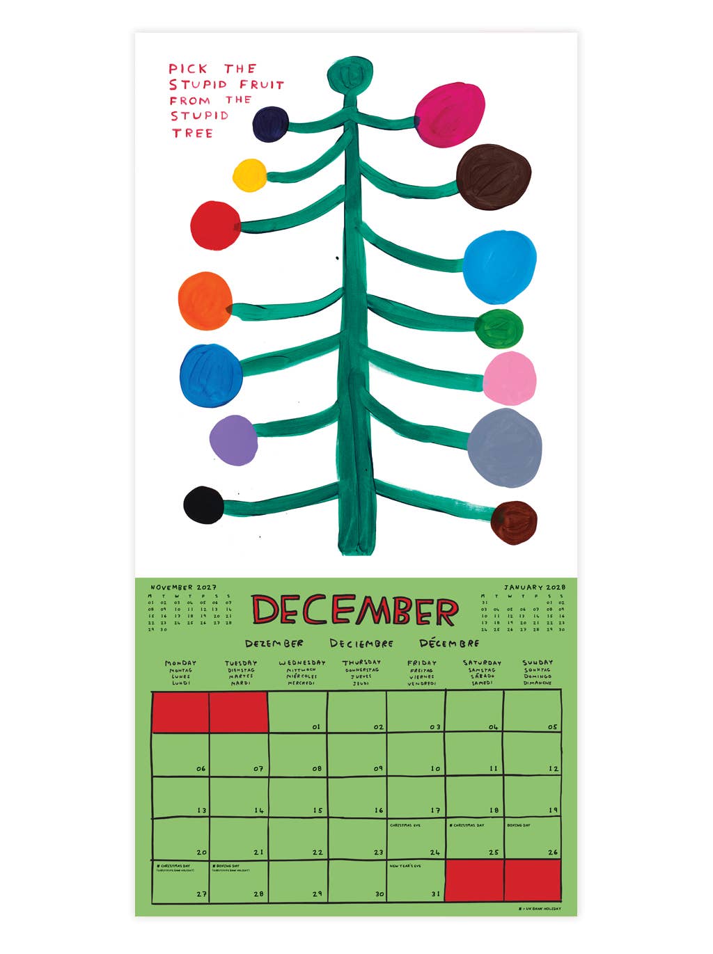 2027 Wall Calendar | David Shrigley