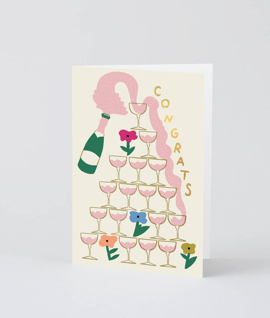 ‘Congrats Champagne’ Greetings Card