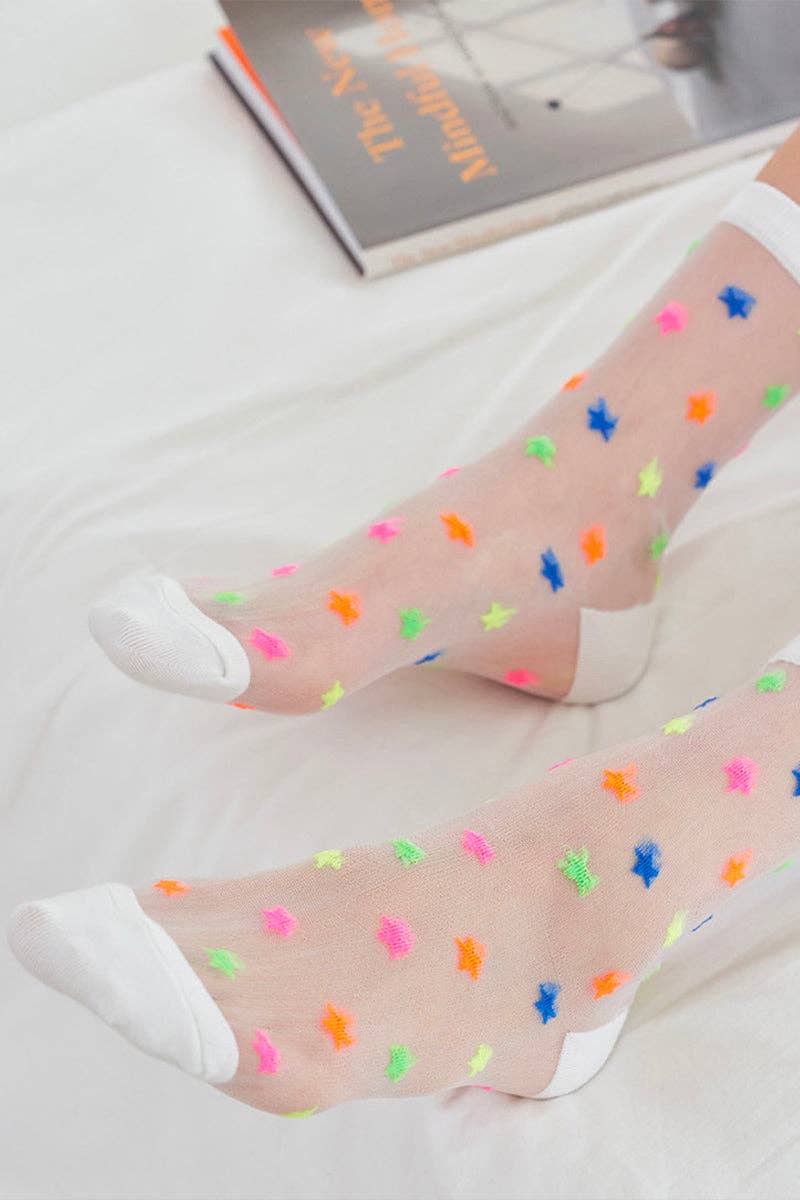 Women's Crew Sock | Sheer Patterned