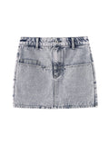 Acid Wash Denim Mini Skirt