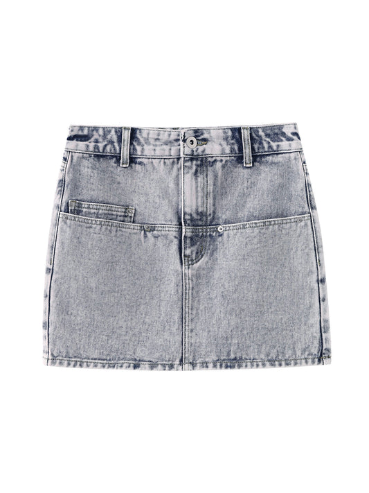 Acid Wash Denim Mini Skirt
