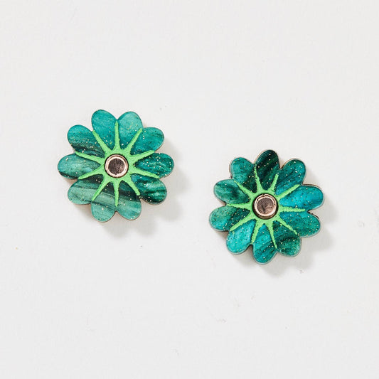 Vera Earrings | Emerald / Rose