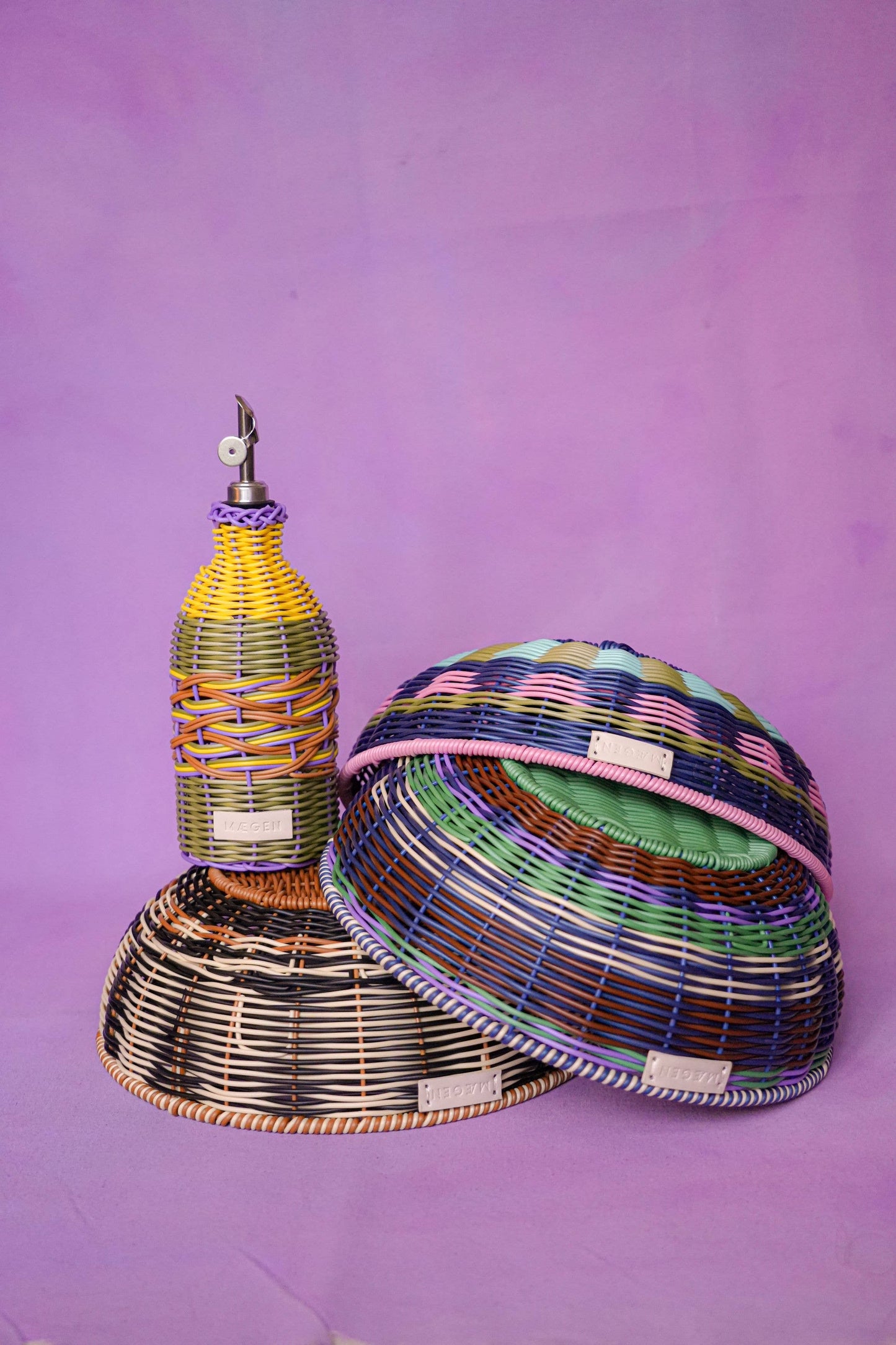 Oil Decanter | Yellow & Lilac