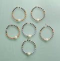 Checked beaded mini hoops