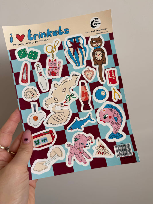 i heart trinkets | A5 sticker sheet