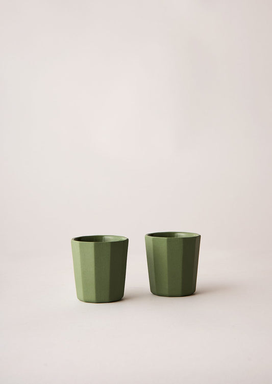 Facet Espresso & Latte Cup Set | Olive