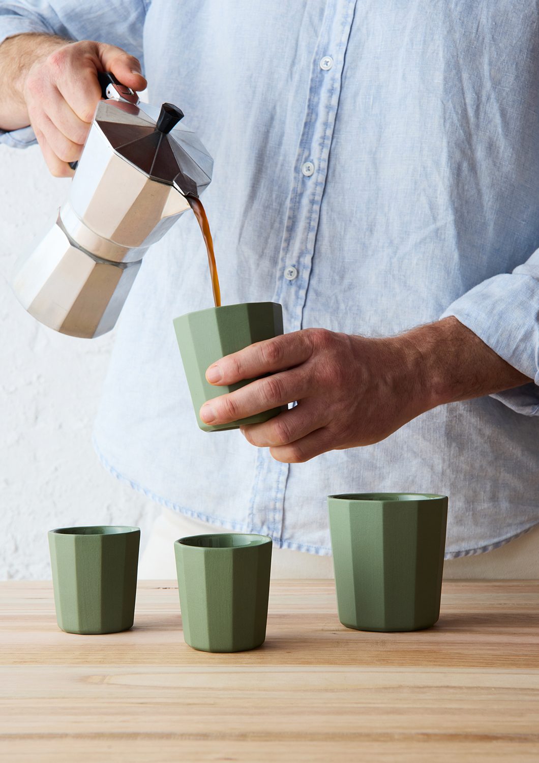 Facet Espresso & Latte Cup Set | Olive