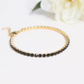 Black Tennis Chain Bracelet | Gold
