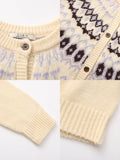 Fair Isle Knit Cardigan | 100% Wool