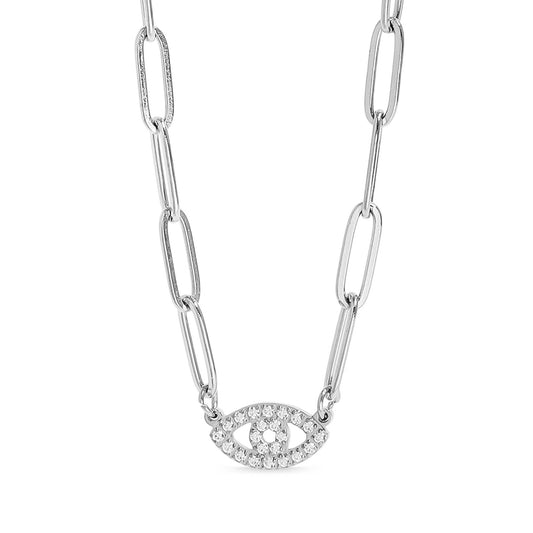 Evil Eye Paperclip Necklace | more colours avail