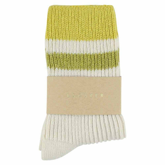 Cashmere Socks Women | Ecru, Yellow & Green