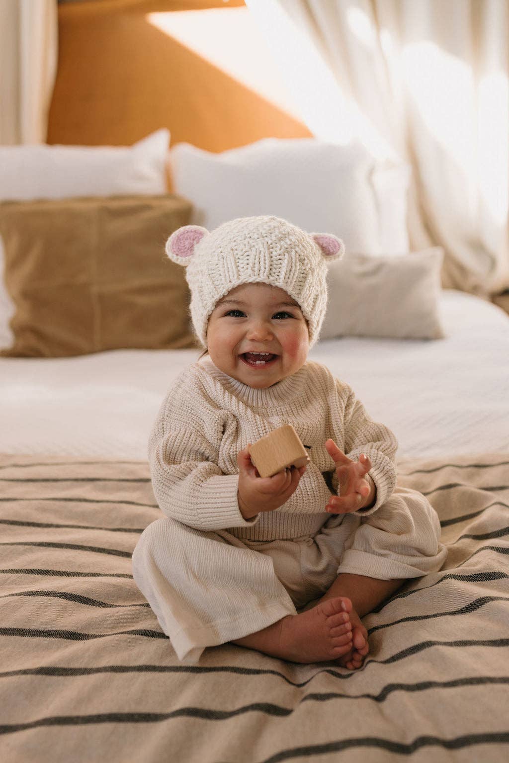 Bear Beanie | Cream