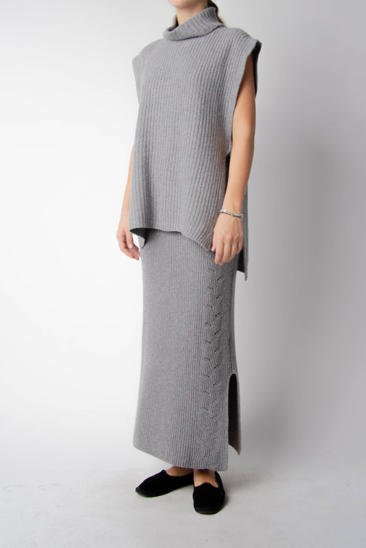 Braided Cashmere Blend Blanket Skirt